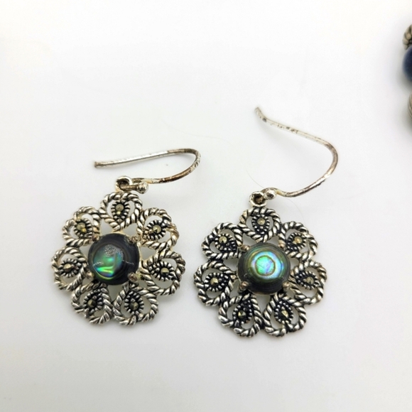 Lot of 8 Blue Silver & Gold Tone Vintage Earrings Set + NIP Bracelet - Picture 5 of 10